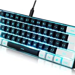 abucow Gaming Keyboard Minimalist Portable Wired Ultra-Compact Mini Imitation 61 Keys RGB Backlit Keyboard-image-82