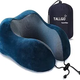 TALLGO Travel Pillow, Best Memory Foam Neck Pillow Head Support Soft Pillow For Sleeping Rest, Airplane Car & Home Use (Black) (Pink) (Navy)-picture-34