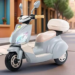 Baybee Trixo Battery Operated Bike for Kids, Ride on Toys Kids Bike Scooty with Music & Light, Baby Rechargeable Battery Bike, Electric Bike for Kids to Drive 1 to 4 Years (Trixo ASH)-picture-24