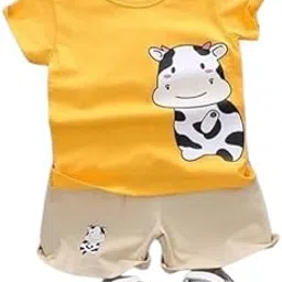 Kids Boy's Cow Printed Cotton Top & Bottom Clothing Set-picture-29