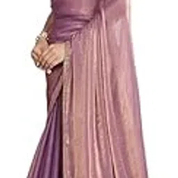 saretra mall SAREEZAA Women's Shimmer Chiffon soft silk two tone saree with Lace Boarder Shiny Stone and Diamond Work Saree With Unstitched Blouse Piece-picture-57