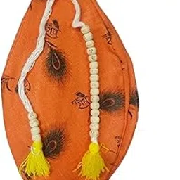 Hare Krishna Food For Soul Orange Printed Bead Bag-Gomukhi Bag-Jaap Bag-Tulsi Mala Bag with Sakshi Mala (Combo Pack)-picture-27