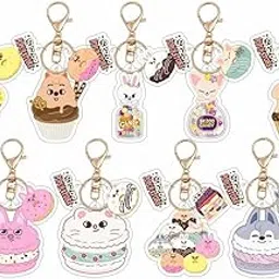 SHOP360.IN ; it revolves around you Careflection Kpop Stray kids SKZOO Donuts Keychain keyring Keychains for Korean Kpop Fandom for Girls and Boys-image-2