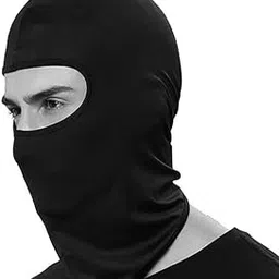 Balaclava Full Face Cover Mask for Ski, Biking, Cycling, Running, Hiking - 4 Way Stretch for Boys and Girls | Pack of 1 - Black-picture-45