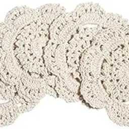 M.M.Handicraft Crochet Doilies Handmade Coasters, 4-Inch, Pack of 6-picture-55