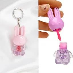 Cute Bunny Rabbit Lip Gloss, Pink and Purple, Heart-Shaped Applicator, Makeup Accessory for Women-picture-33