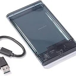 BLACK CROWN 2.5 Inch External Hard Drive Enclosure USB C 3.1 to SATA 5Gbps UASP Transparent Hard Disk Case 7/9.5mm HDD SSD Tool Free Compatible with PC TV (Black Transparent).-picture-28