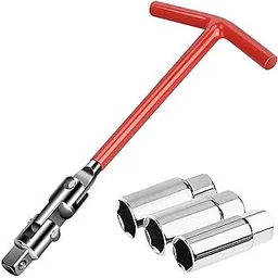 JPT 16/18/21mm Universal Spark Plug Socket Wrench Set, 4-Piece with T-Handle, 360-Degree Rotation for Easy Spark Plug Removal image 1
