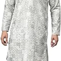 rare camel Men's Chickenkari Ethnic Wear Kurta Pajama Set | Stylish Cotton Kurta Set for Men, Classic Fit for Weddings and Festive Occasions (2421)-picture-54