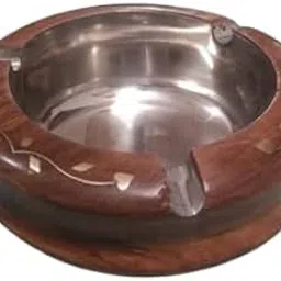 New Era Wooden Big Ashtray in Sheesham Wood with Brass Inlay work size 5×5×2 inch-picture-23