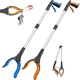 IMUU 32" Convenient Grabber Reacher Tool With Megnet, Foldable Pickup Tool, Garbage Trash Picker for Litter Claw Foldable Extender Gripper Tool, Pick Up Assistive Device for Elderly (2 PACK)-picture-18