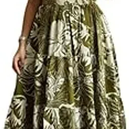 Womens Cotton Floral Printed Midi Dress Lightweight Summer Casual Wear Comfortable A-Line Dress for Daily, Office & Vacation-image-0