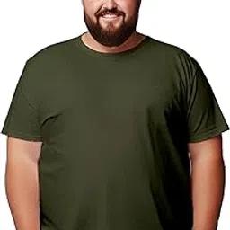 indissh Plus Size Plain Unisex 100% Cotton Plain Half Sleeve Tshirt for Men & Women Casual Round Neck T-Shirt-picture-24