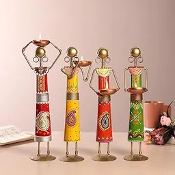 Habere India-All the Cultures Fabricating India African Tribal Tea Light Holder Set | Decorative Candle Stand for Pooja Room | Corporate Gift Item | Office Desk Gifts | Corporate Gifts for Employees-picture-27