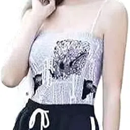 davina fashions Print Pattern Crop Bralette, Spaghetti Straps, Free Size (26 to 34 Bust-Size)-picture-51