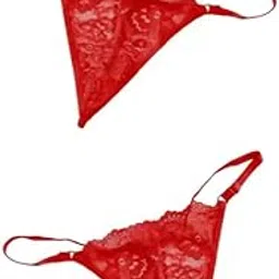 Women's Net Bikini (Panty (P2)-Red-Red-_M)-image-0