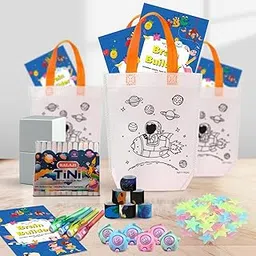 Party Propz Birthday Return Gifts for Kids - 70Pcs for 10 Guest, Astronaut Theme Party Favors Pack | Return Gifts for Kids Age 6-8 | Return Gift for Kids Birthday | Stationery Set for Kids Return Gift-image-2