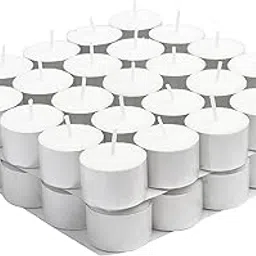 Welburn Veda&Co® Wax Unscented Tealight Candles Pack of 50 for Diwali Decoration | 8 Hours Burning Time | Paraffin Free & Smokeless | Candles for Home Decor, Offices & Special Occasions-picture-31