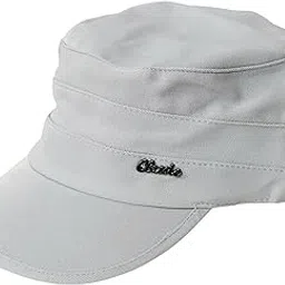jsr enterprises JSR Military Style Beat The Heat Summer Cap for Men with Metal Badge Detail, Light Grey, Cotton Twill image 1