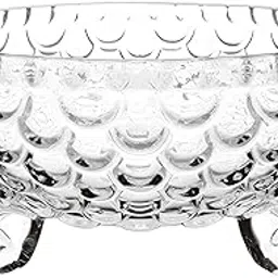 CASAQUA Big Glass Salad Bowl, Round Decorative Bowl Fruit Punch Crystal Glass Trifle Dessert Ice Cream Bowls Crystal Effect Fruit Salad Trifle Glasses Serving Bowls (7' Inch, Pack of 1)-picture-28