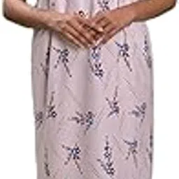 Indian Handicraft Palace Women's/Girls Hosiery Cotton Printed Maxi/Night Gown/Nightwear/Nighty/Sleepwear-05 White-picture-12