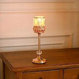MARKET 99 Goblet Style Golden Metal T-Lite Candle Holder-11X31.5CM | Glossy Decorative Accent for Home Dcor, Living Room, Bedroom, Dining, Wedding Table Centerpieces, Gifting & Festive Decoration Use-image-29