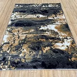 TTC THREAD & TEXTURE CARPET Abstract Design Viscose Silk Rectangular Area Rug for Your Living Room Color Multicolor Size 5x7 Feet(150x210cm) image 1