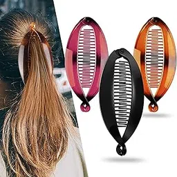 SISTER Fishtail Hair Clip Banana Style Accessories For Women And Girls - Color May Vary, Multicolor-picture-12