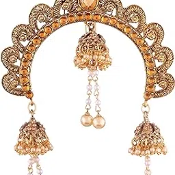 i jewels Gold Plated Ethnic Jhumki Hair Accessory Juda Pin for Women (SM33FL)-picture-18