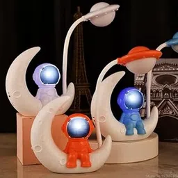 Pack Of Mini Space Astronaut Theme Led Lamp Study Light Night Desk Light Usb Charging 360 Degree Hose For Boys & Girl Table Lamp(Plastic, Multi)-image-35
