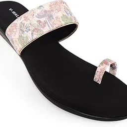 v-walk Women's Toe-Ring Ethnic & Fashion Flat Sandals | College, Work, Smart Casuals, Ethnic, Festive Occasions, Shopping, Outdoor Sandals for Women | Big Sizes Only-picture-55