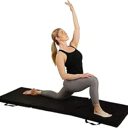 IRIS 6ft x 2ft x 50mm Tri-Folding Gym/Yoga Mat Exercise Gymnastics Aerobics Workout Fitness Floor Mat w/Carrying Handles-image-24