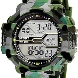 selloria Silicone Unisex Sports Digital Boy'S Watch (Green Dial Green Colored Strap)-picture-22