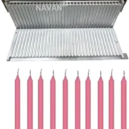 NAVAN®- Candle Making Mold, 4-inch(10-cm) & 4Gram (Rs.1/-Size), 64 Pcs Plain, Manual Machine for Diwali Candle, Aluminium Casting Good Finishing Art & Craft-image-0