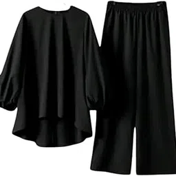 ssd textile Woman's Rayon Solid Long Sleeves Round-Neck Co-ord Set-picture-12