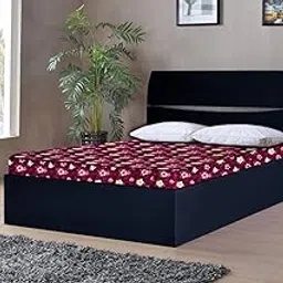 The Furnishing Tree Polyester Mattress Protector Waterproof Size WxL 48x72 inches 4x6 Feet Single Bed Floral Pattern Red image 1