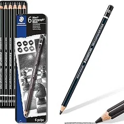 Staedtler Drawing Or Sketch Pencils Wood (100B G6),Black-picture-17