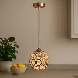 Homeluxe Crystal Globe Pendant Hanging Light for Living Room, Dining & Bedroom – Warm White – Antique Bronze Finish-image-10