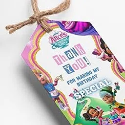 Alice in Wonderland Theme Thank You Cards & Return Gift Tags - 30Pcs, 2x3.5, 250 GSM Cardstock, Green & Black (Alice in Wonderland)-picture-30