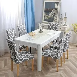 Polycotton Geometric Chair Cover (Grey Pack of 6)_252-picture-28