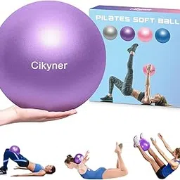 Cikyner Soft Pilates Ball, Small Exercise Ball 23-25cm Mini Gym Ball with Inflatable Straw, Suitable for Pilates, Yoga, Full body Training, Physical Therapy and Balance improving at Home, Gym & Office-picture-12