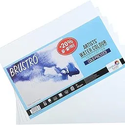 Brustro 100% Cotton Artists Watercolour Paper 300 GSM A4 Cold Pressed (Pack of 5+1 Free Sheet)-picture-27