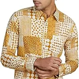 amazon brand - symbol Men's Solid Regular Fit Cotton Ethnic Shirt-picture-33