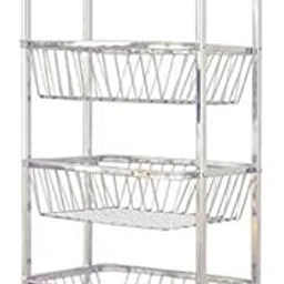 Royal sapphire 4 Layer Fruit and Vegetable Stand/Basket/Trolley Modern Kitchen Storage Rack-picture-28