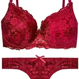 secret lives Women's Padded Wired Bra & Panty Set – Comfortable Support Lingerie Set-picture-12