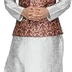 abh lifestyle mens dupion silk kurta dhoti waistcoat set-picture-30