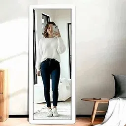 Creative Arts n Frames 15x51 inch White Long Fiber Wood Rectangular Wall Hanging Wall Mount HD Mirror Home Decor Items Living Room Bathroom Bedroom (2)-image-40