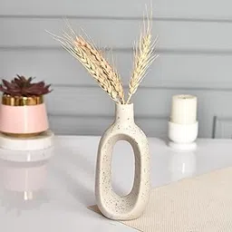 B S NATURAL Ceramic Vase, Flower Vase, Pampas Grass Vase, Vase for Money Plant Live Plants, Vase Home Decor Centrepiece Decor for Home, Office, or Gifts VASE ONLY NO Flowers-image-3