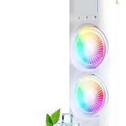Portable Double Spray Fan I USB Rechargeable Mini Table & LED Light Cooler Cold Spray, Ice Water Misting Fan For home, Office & Kitchen I 3 H Timer, 3 Wind Speeds, and 3 Spray Modes (White)-image-25