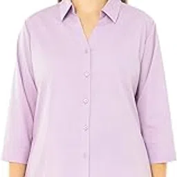 Women Shirt Women’s Casual 3/4 Sleeve Button-Down Shirt DN1121-image-2